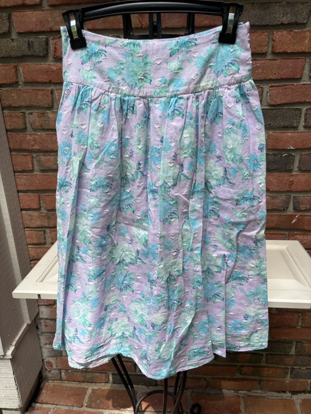 LoveShackFancy Pastel Lavender Floral A-Line Skirt - Women's